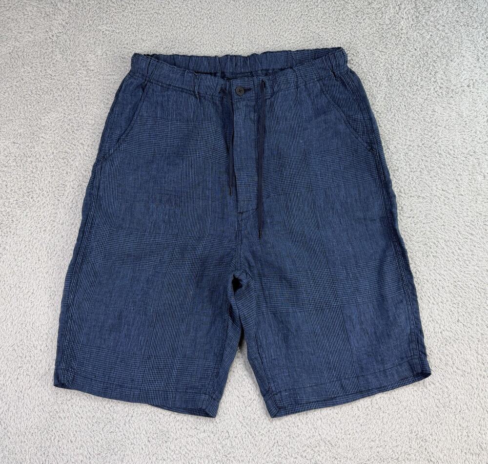 Orslow 9.5” Men Linen Plaid Shorts Short Blue Size Small